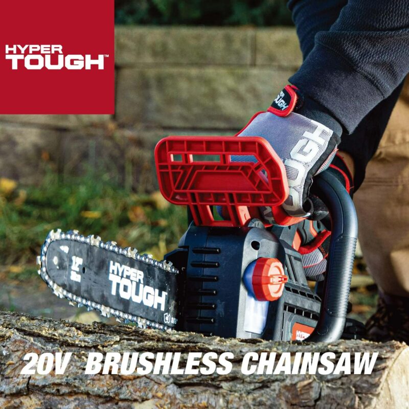 Hyper Tough 20V 4.0Ah Battery Powered 12in Brushless Chainsaw, HT22-401-03-03 - Image 6