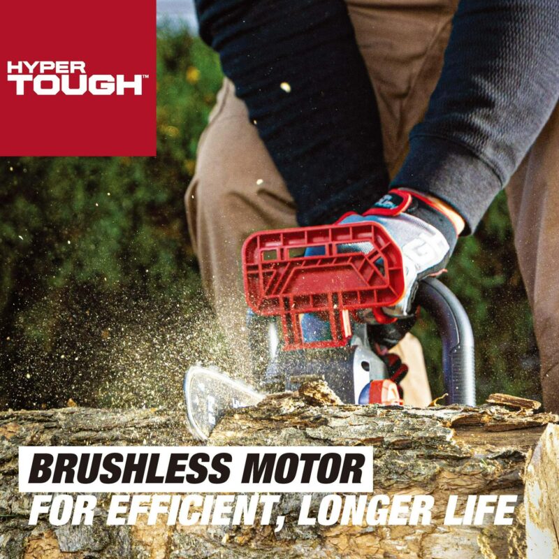 Hyper Tough 20V 4.0Ah Battery Powered 12in Brushless Chainsaw, HT22-401-03-03 - Image 7