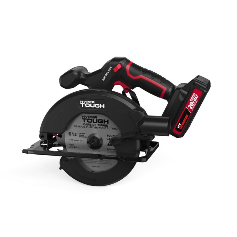 Hyper Tough 20V 6.5in. Brushless Circular saw, with 2.0Ah Battery Pack and Standard Charger, 41007.2 - Image 3