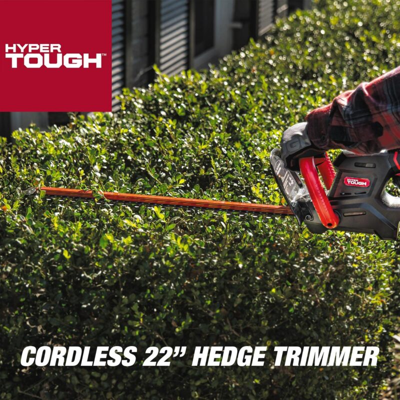 Hyper Tough 20V Max 22-inch Cordless Battery Powered Hedge Trimmer, HT21-401-003-07 - Image 4