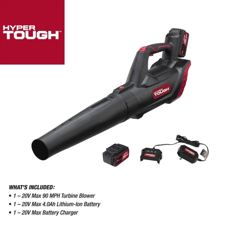 Hyper Tough 20V Max 90 mph 372 Cfm 4.0Ah Battery Powered Cordless Handheld Blower, HT22-401-03-04 - Image 9