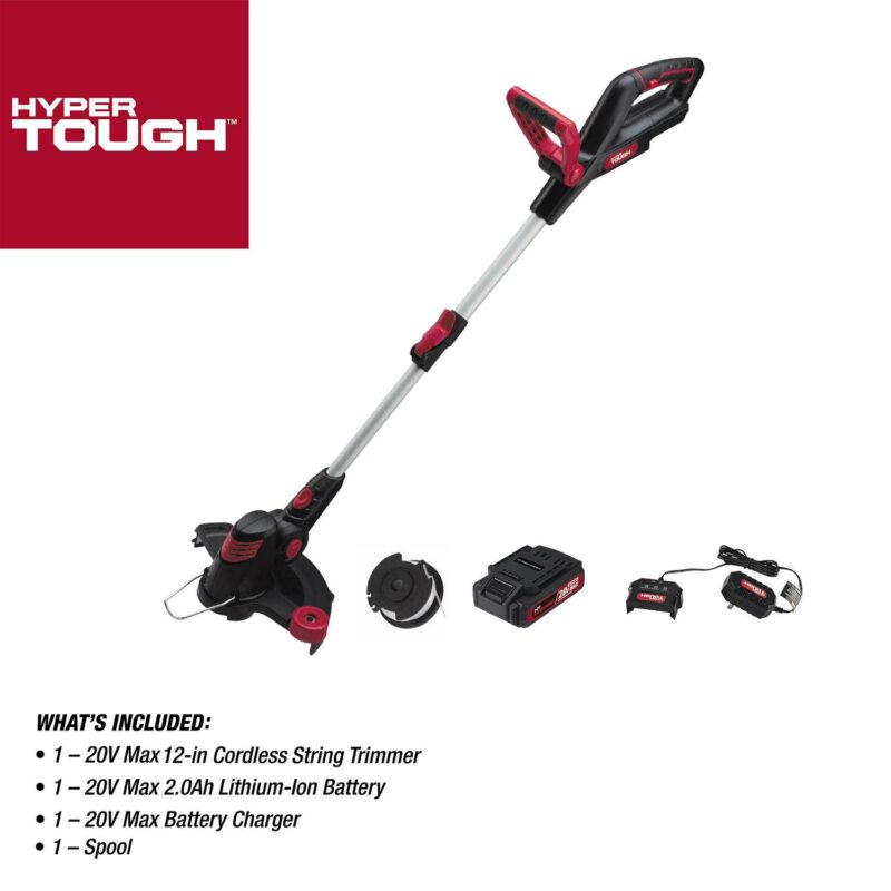 Hyper Tough 20V Max Cordless 12-inch String Trimmer, HT21-401-003-02 - Image 9