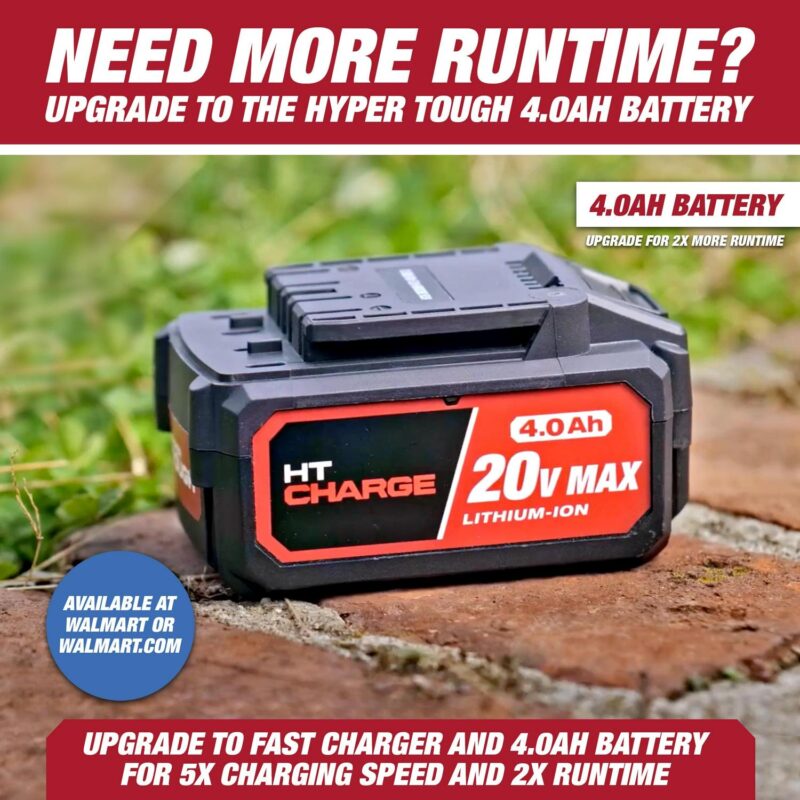 Hyper Tough 20V Max Battery Powered Cordless 130 mph Leaf Sweeper, HT21-401-003-05 - Image 11