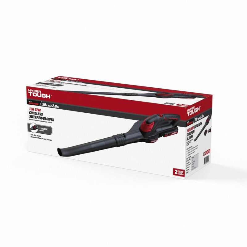 Hyper Tough 20V Max Battery Powered Cordless 130 mph Leaf Sweeper, HT21-401-003-05 - Image 2