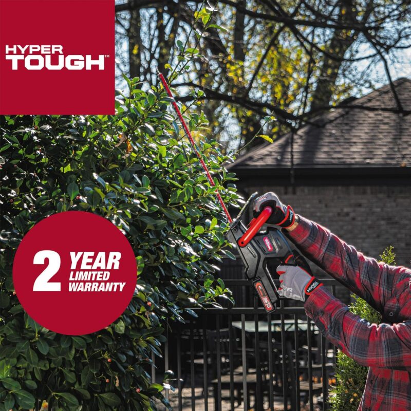 Hyper Tough 20V Max 22-inch Cordless Battery Powered Hedge Trimmer, HT21-401-003-07 - Image 7