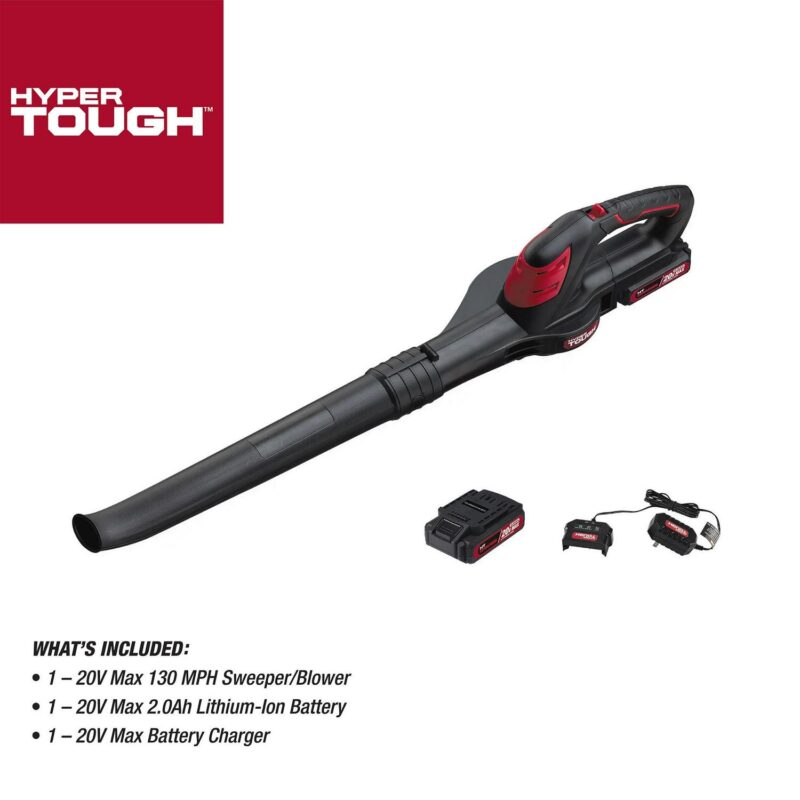 Hyper Tough 20V Max Battery Powered Cordless 130 mph Leaf Sweeper, HT21-401-003-05 - Image 3