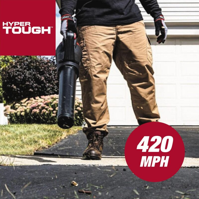 Hyper Tough 20V Max 110 mph 420 Cfm 4.0Ah Brushless Handheld Battery Blower, HT22-401-03-01 - Image 6