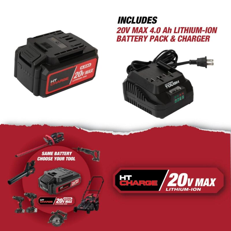 Hyper Tough 20V Max Brushless 1/2-inch Mid-Torque Cordless Impact Wrench with 4.0Ah Lithium-Ion Battery and Charger - Image 14