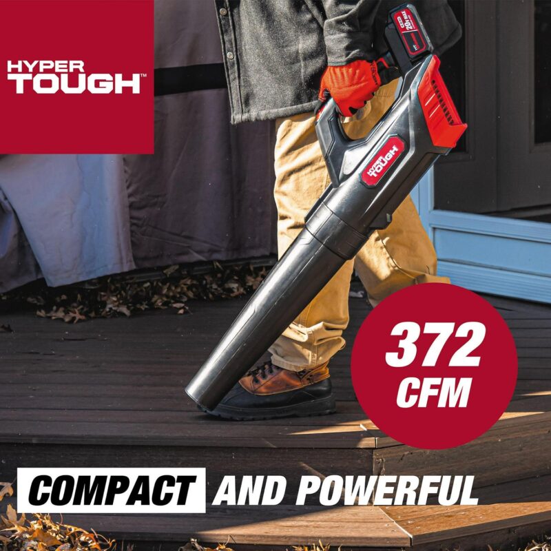 Hyper Tough 20V Max 90 mph 372 Cfm 4.0Ah Battery Powered Cordless Handheld Blower, HT22-401-03-04 - Image 5