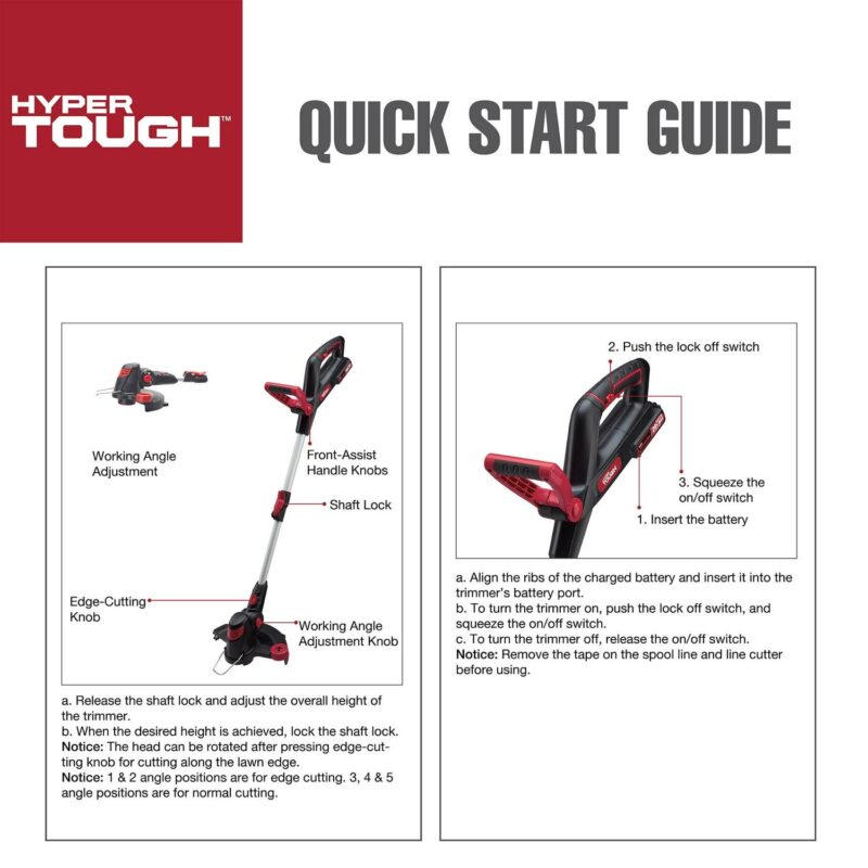 Hyper Tough 20V Max Cordless 12-inch String Trimmer, HT21-401-003-02 - Image 10