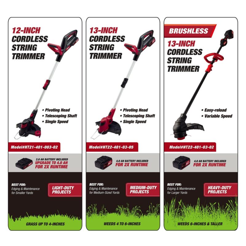 Hyper Tough 20V Max Cordless 13-inch Battery Powered String Trimmer, HT22-401-03-05 - Image 12