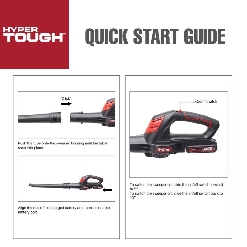 Hyper Tough 20V Max Battery Powered Cordless 130 mph Leaf Sweeper, HT21-401-003-05 - Image 10