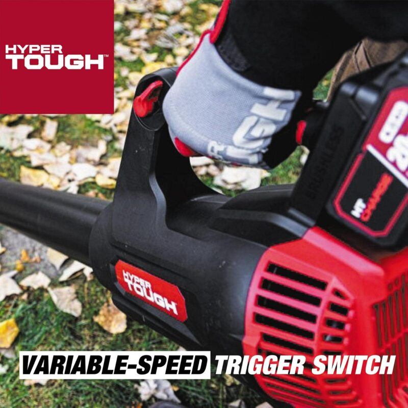 Hyper Tough 20V Max 110 mph 420 Cfm 4.0Ah Brushless Handheld Battery Blower, HT22-401-03-01 - Image 8