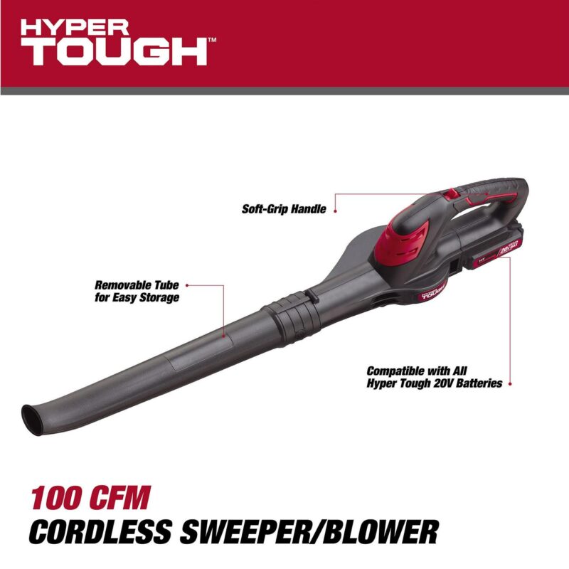 Hyper Tough 20V Max Battery Powered Cordless 130 mph Leaf Sweeper, HT21-401-003-05 - Image 9