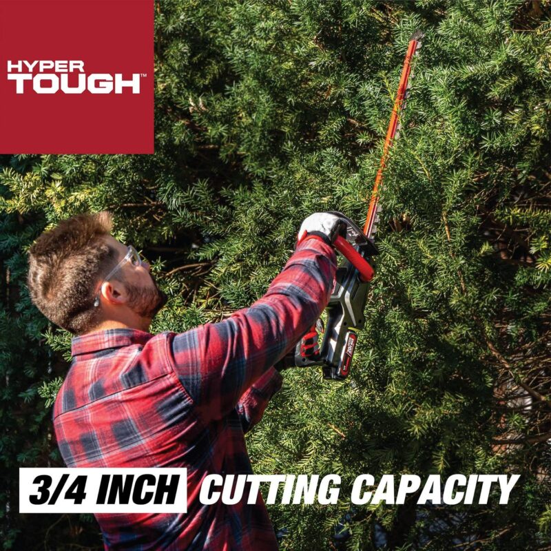 Hyper Tough 20V Max 22-inch Cordless Battery Powered Hedge Trimmer, HT21-401-003-07 - Image 5