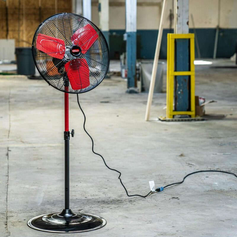 Hyper Tough 20  3-Speed Commercial and Industrial High Velocity Oscillating Red and Black Pedestal Fan - Image 2