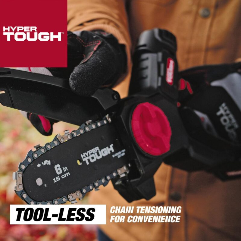 Hyper Tough 20-Volt 6-inch Mini Chainsaw with Battery and Charger, HT13-401-003-03 - Image 6