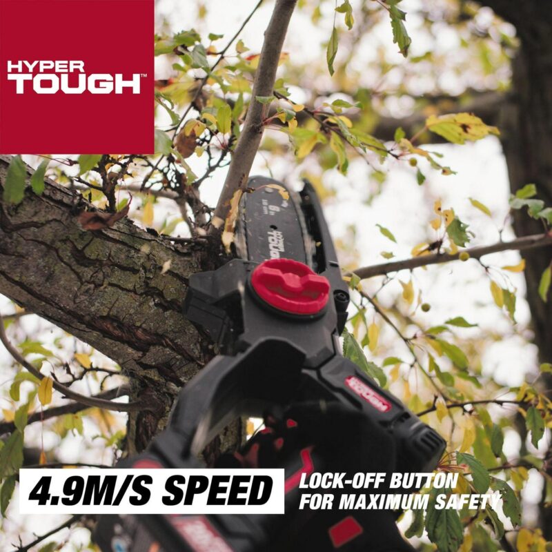Hyper Tough 20-Volt 6-inch Mini Chainsaw with Battery and Charger, HT13-401-003-03 - Image 7