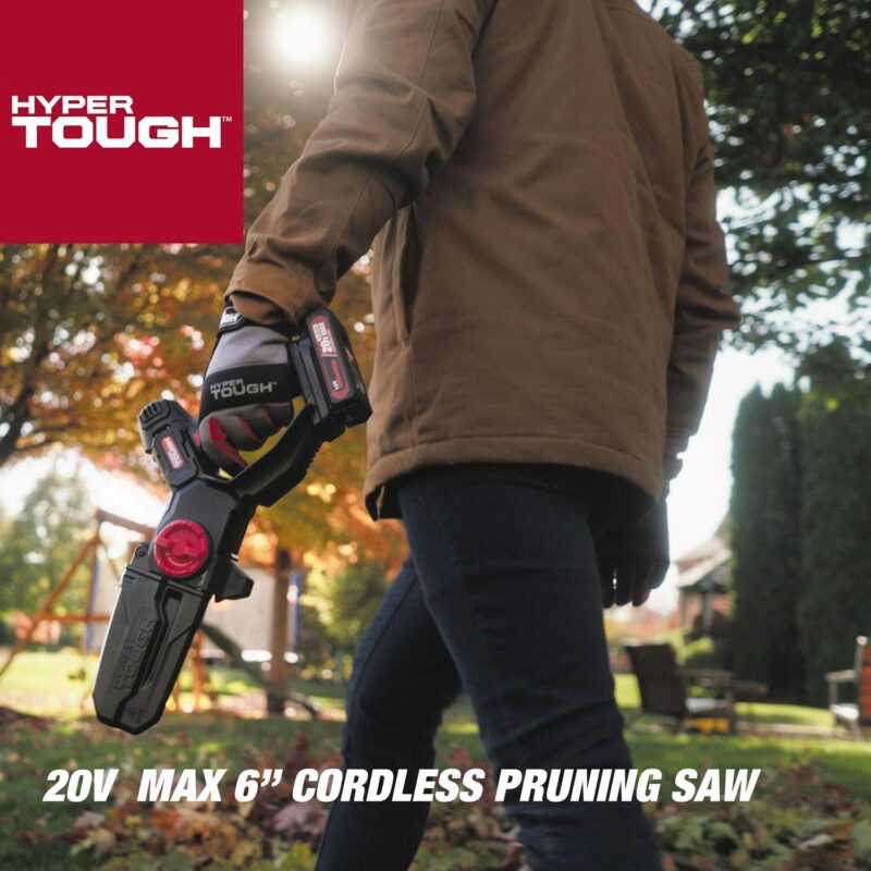 Hyper Tough 20-Volt 6-inch Mini Chainsaw with Battery and Charger, HT13-401-003-03 - Image 4