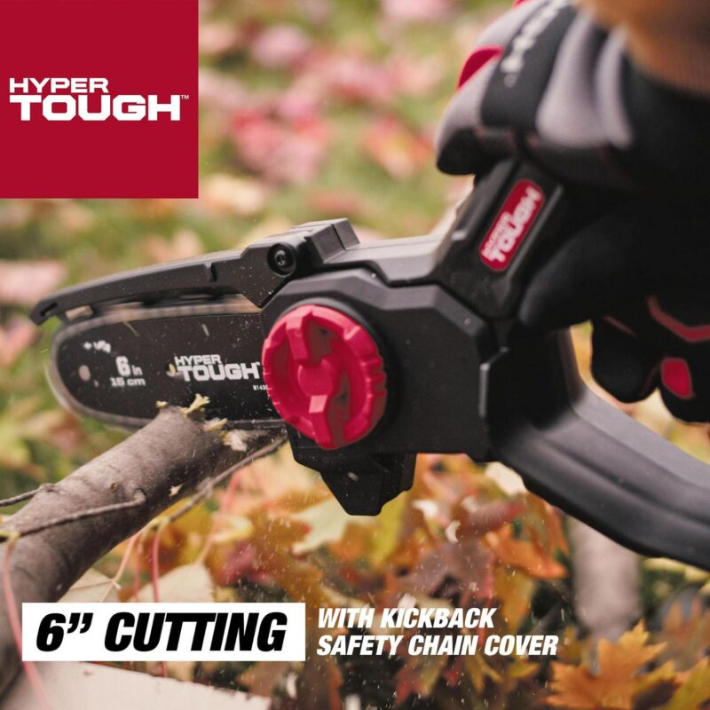 Hyper Tough 20-Volt 6-inch Mini Chainsaw with Battery and Charger, HT13-401-003-03 - Image 5