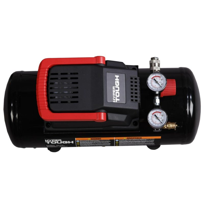 Hyper Tough 3 Gallon Oil-free Portable Air Compressor with Hose and Inflation Accessory Kit, 100 PSI - Image 4