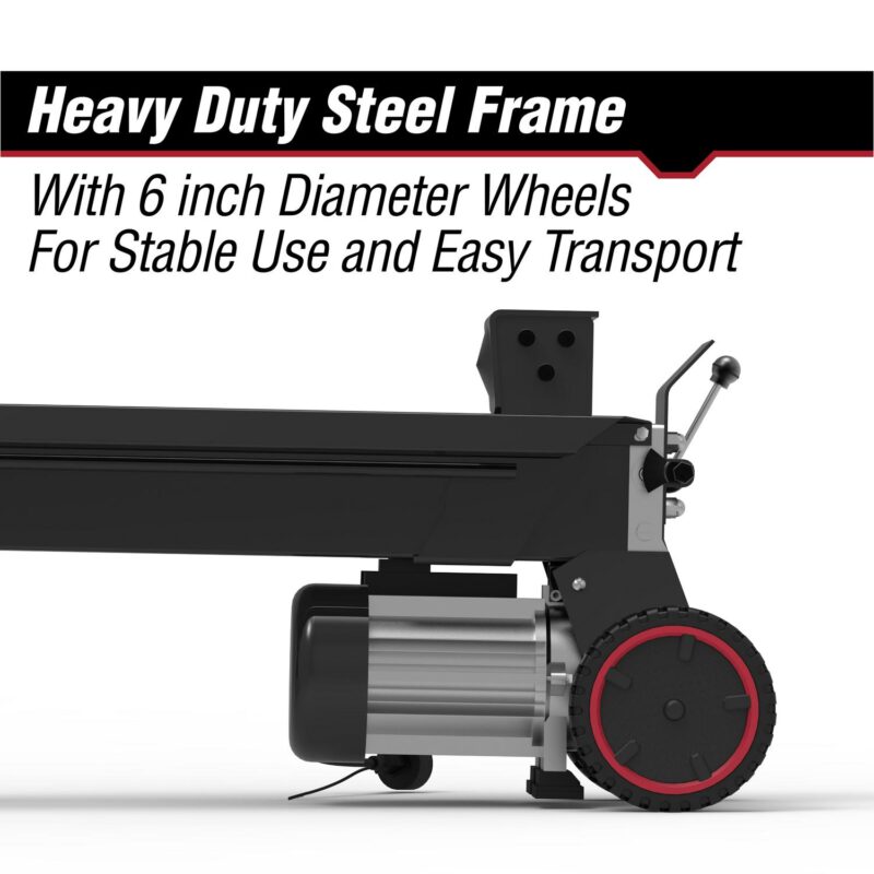 Hyper Tough 5 Ton Log Splitter, 15-Amp Induction Motor with Hydraulic Ram, Horizontal use with Vertical storage - Image 4