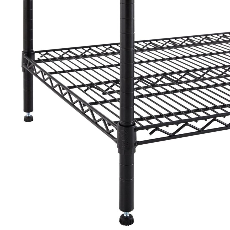 Hyper Tough Black Wire Shelf 4-Tier Heavy Duty 72 H x 72 W x 24 D, 4000lbs Total Capacity - Image 4