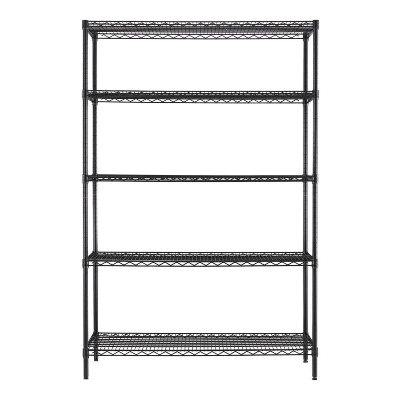 Hyper Tough Black Wire Shelf 5-Tier Heavy Duty 72 H x 48 W x 24 D, 4000lb Total Capacity - Image 3