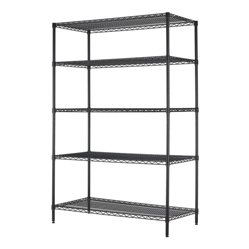 Hyper Tough Black Wire Shelf 5-Tier Heavy Duty 72 H x 48 W x 24 D, 4000lb Total Capacity - Image 4