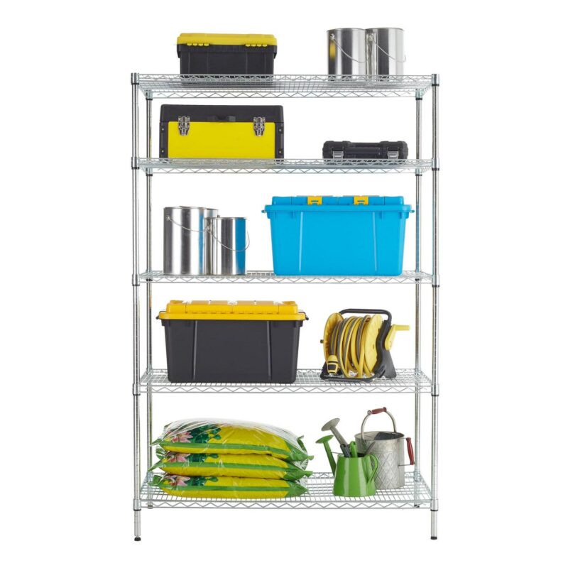 Hyper Tough Chrome Wire Shelf 5-Tier Heavy Duty 72 H x 48 W x 24 D, 4000lb Total Capacity - Image 5