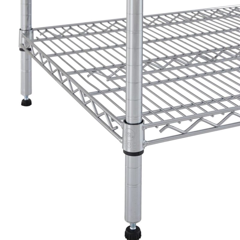Hyper Tough Chrome Wire Shelf 4-Tier Heavy Duty 72 H x 72 W x 24 D, 4000lbs Total Capacity - Image 6