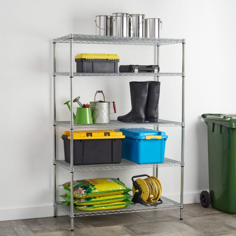 Hyper Tough Chrome Wire Shelf 5-Tier Heavy Duty 72 H x 48 W x 24 D, 4000lb Total Capacity - Image 2