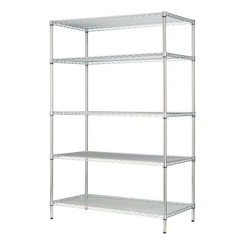 Hyper Tough Chrome Wire Shelf 5-Tier Heavy Duty 72 H x 48 W x 24 D, 4000lb Total Capacity - Image 3