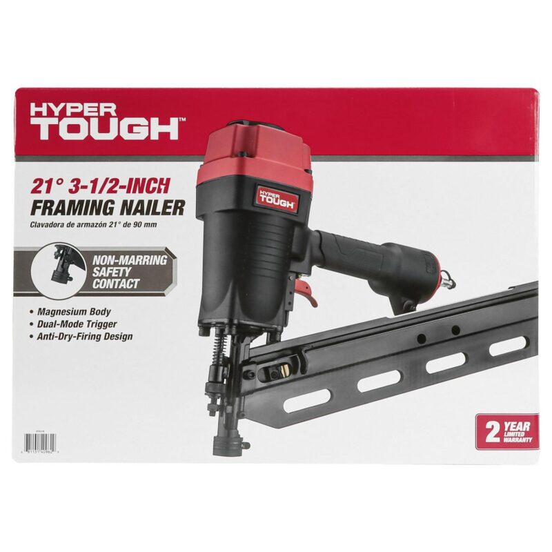 Hyper Tough Pneumatic 21 Degree Framing Nailer with Nails (50 Count) - Image 10