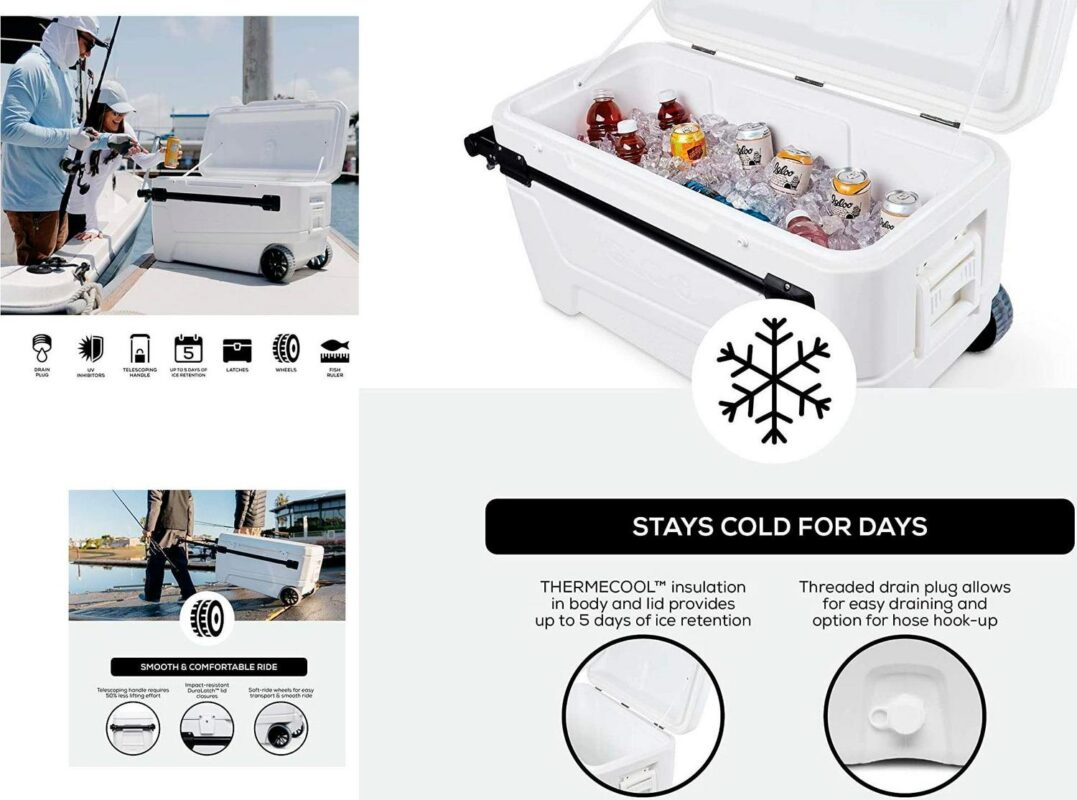 Igloo 50170 110 Qt Glide Pro Portable Large Ice Chest Wheeled Cooler - Image 6