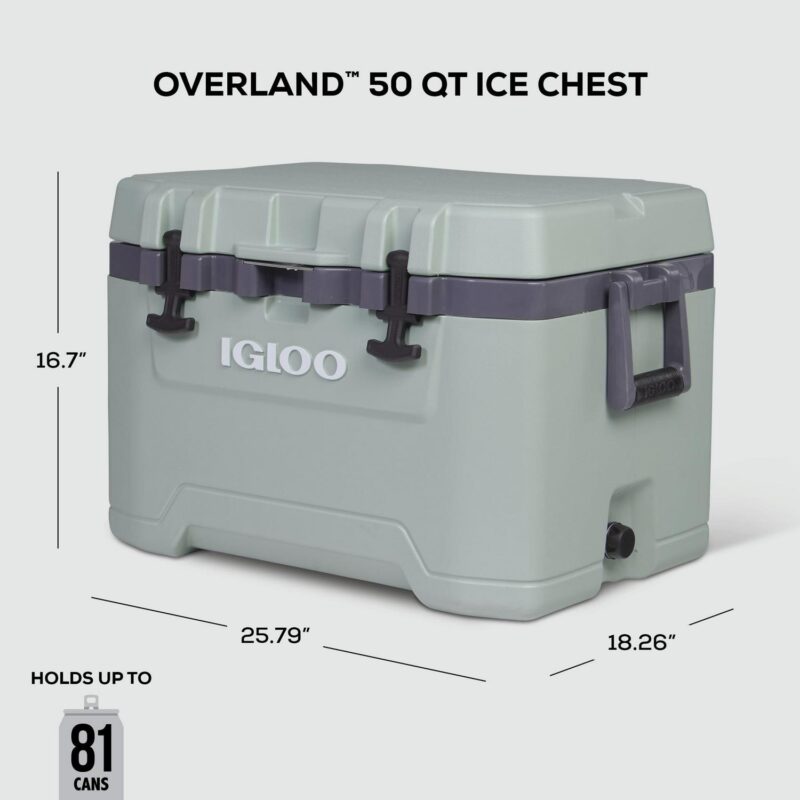 Igloo 50 QT Overland Ice Chest Cooler, Green - Image 3