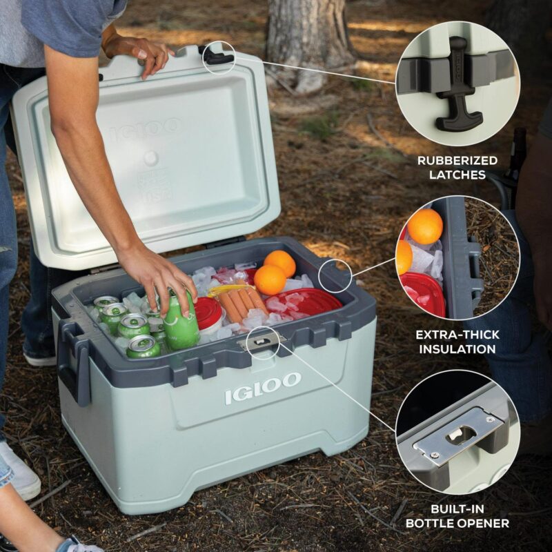 Igloo 50 QT Overland Ice Chest Cooler, Green - Image 4