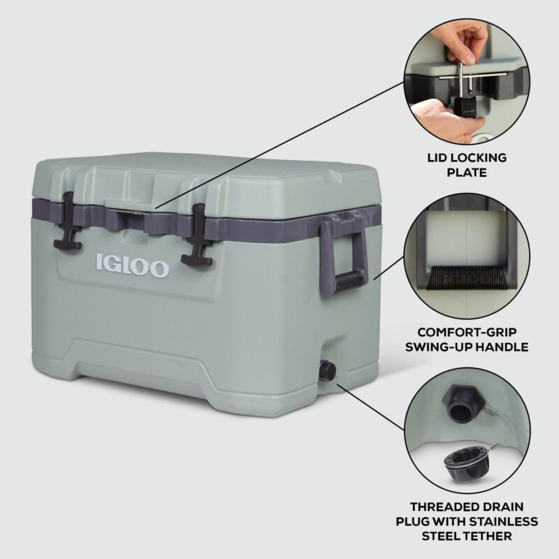 Igloo 50 QT Overland Ice Chest Cooler, Green - Image 5