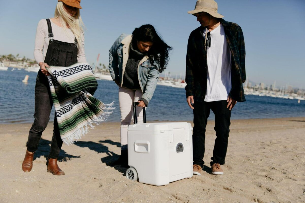Igloo 52 QT 5-Day Marine Ice Chest Cooler with Wheels, White - Image 12