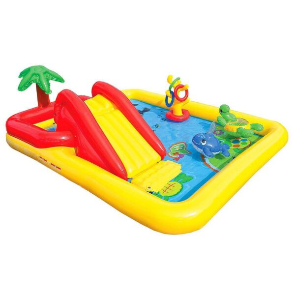 Intex 100  x 77  Inflatable Ocean Play Center Kids Backyard Kiddie Pool and Games