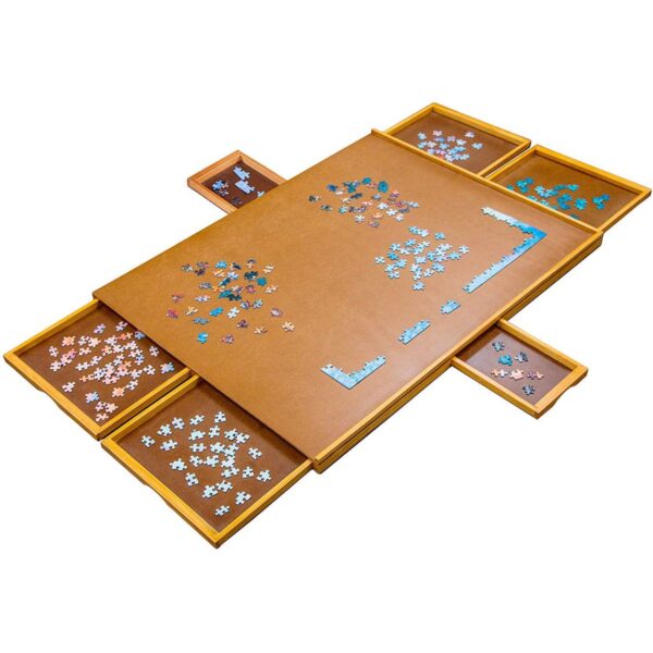 Jumbl 1500 Piece Puzzle Board, 27 x 35 Wooden Jigsaw Puzzle Table and Trays