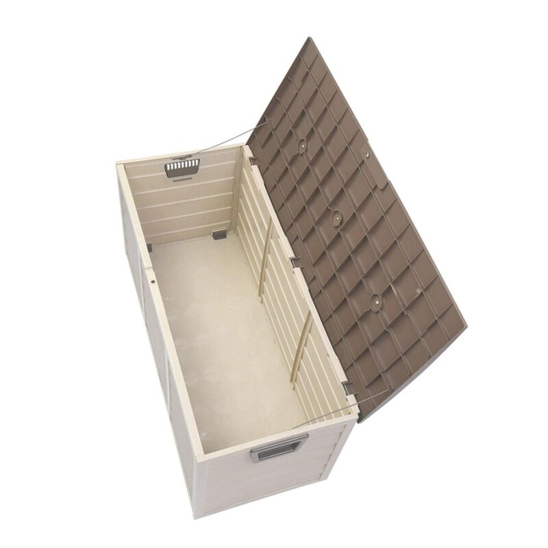 Kepooman 75gal 260L Large Deck Box, Outdoor Storage Box for Patio Furniture,Garden,Cushions Toys Lockable Seat,Brown - Image 9