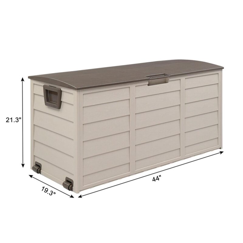 Kepooman 75gal 260L Large Deck Box, Outdoor Storage Box for Patio Furniture,Garden,Cushions Toys Lockable Seat,Brown - Image 13
