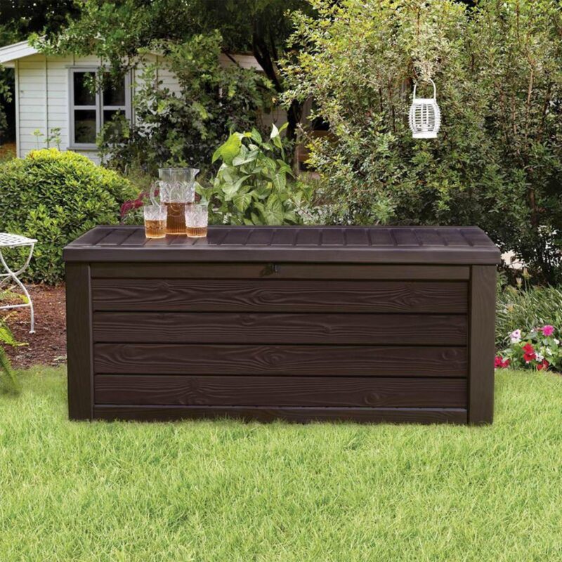 Keter Westwood 150 Gallon Outdoor Furniture Storage Deck Box, Espresso - Image 6