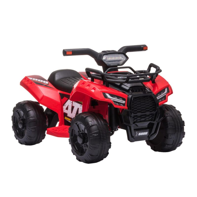 Kids 6v Battery Powered Ride On Car Quad Four Wheeler Atv Toy With Music Black - Image 5