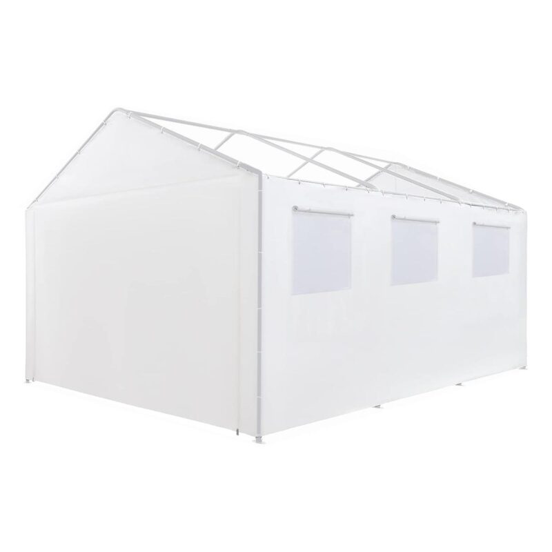 King Canopy 10'x 20' Carport Canopy Polyethylene Sidewall Kit w/ Windows