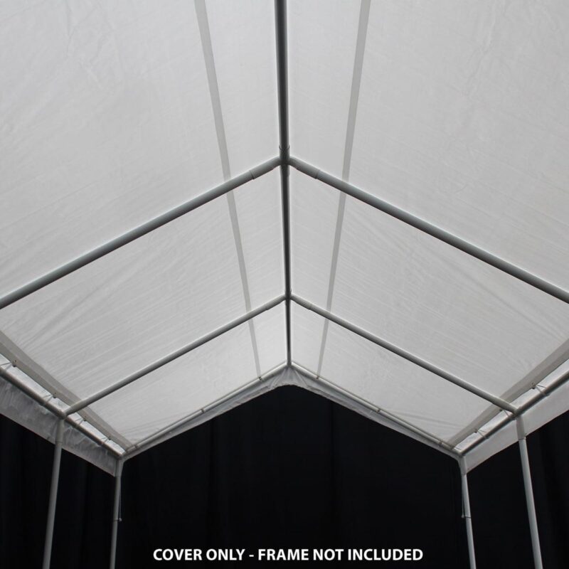 King Canopy 10ft x 27ft 180gsm Polyethylene White Drawstring Carport Canopy Cover - Image 7