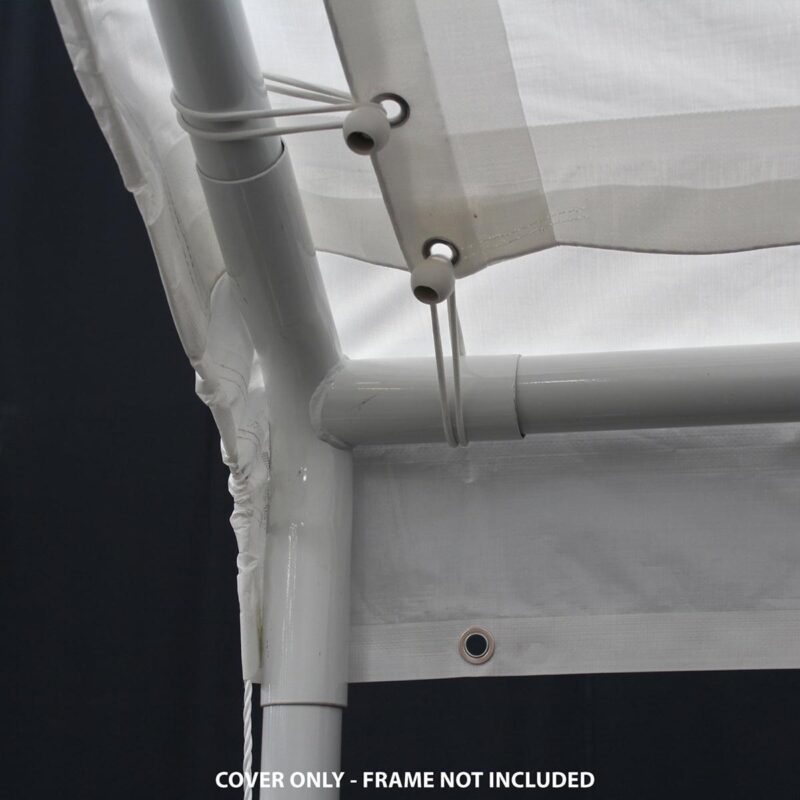 King Canopy 10ft x 27ft 180gsm Polyethylene White Drawstring Carport Canopy Cover - Image 8