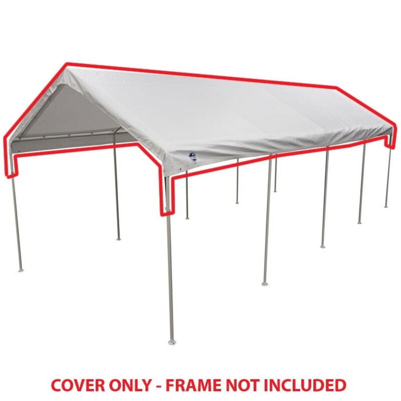 King Canopy 10ft x 27ft 180gsm Polyethylene White Drawstring Carport Canopy Cover - Image 3