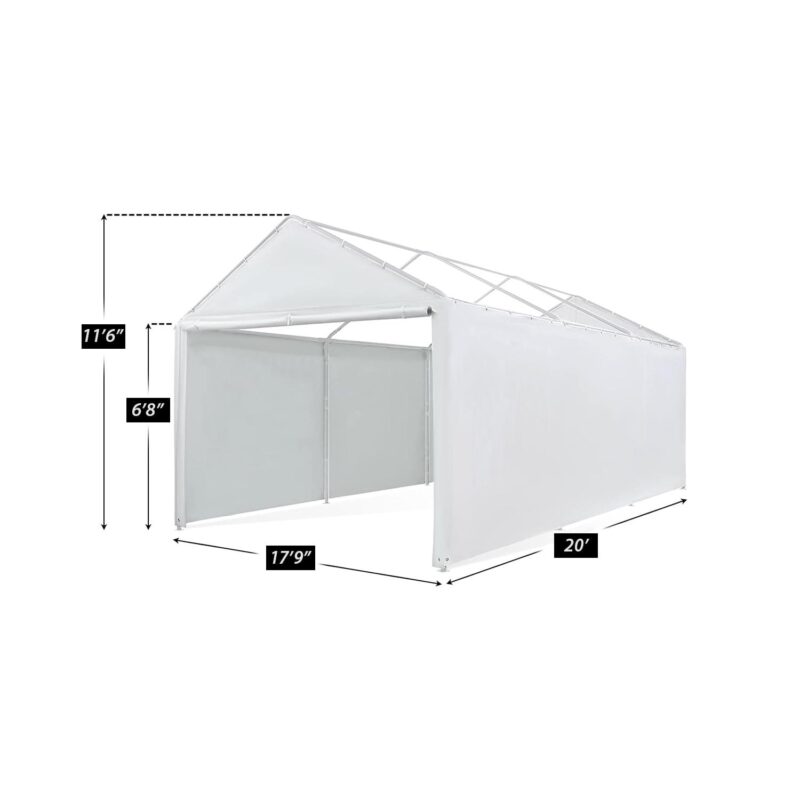 King Canopy 18 ft x 20 ft Carport Canopy Sidewall Kit w/ Flaps - Image 6